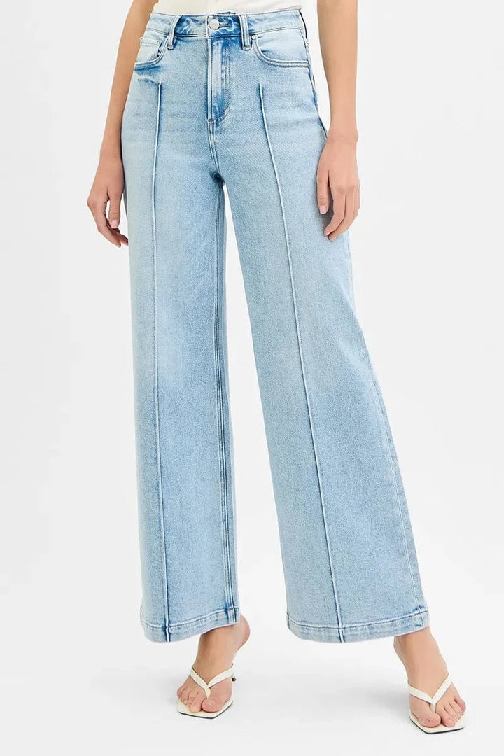 The802Gypsy-GypsyUSA Bottoms/Jeans ❤️GYPSY - High Waist Wide Leg Pintuck Detailed by RISEN