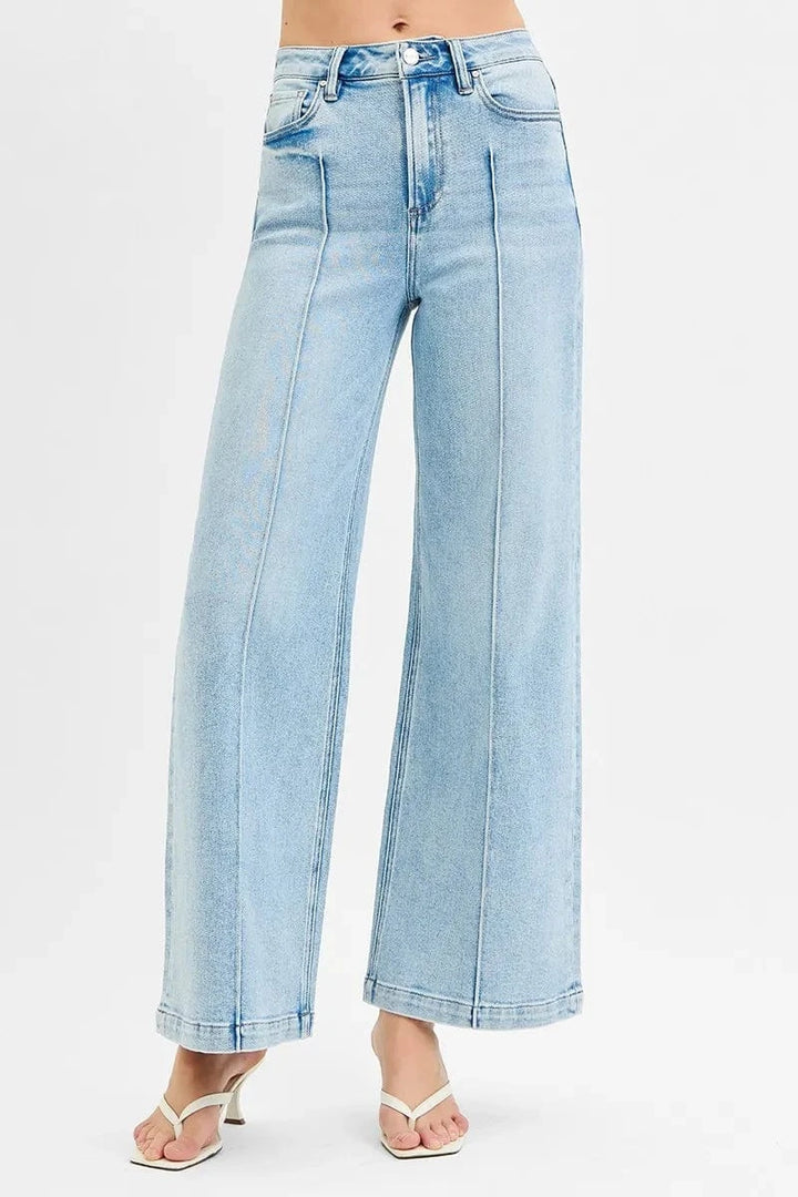 The802Gypsy-GypsyUSA Bottoms/Jeans ❤️GYPSY - High Waist Wide Leg Pintuck Detailed by RISEN