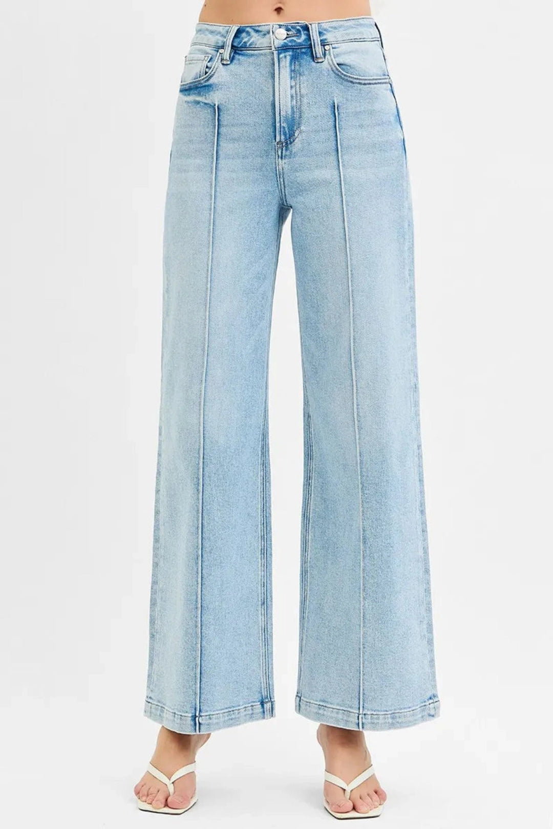 The802Gypsy-GypsyUSA Bottoms/Jeans Light Denim / 0(24) ❤️GYPSY - High Waist Wide Leg Pintuck Detailed by RISEN