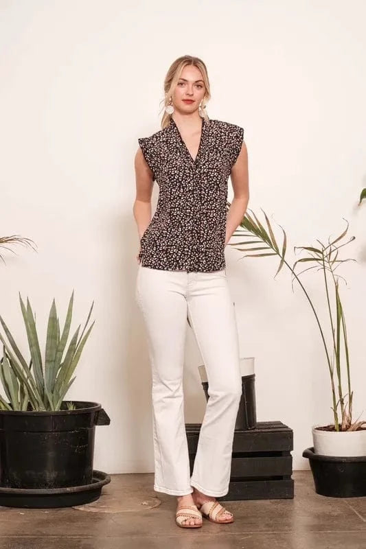 The802Gypsy-GypsyUSA Tops/Blouses & Shirts ❤️GYPSY - Sleeveless Button-Down Blouse by Lime 'N' Chili