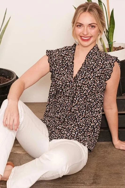 The802Gypsy-GypsyUSA Tops/Blouses & Shirts ❤️GYPSY - Sleeveless Button-Down Blouse by Lime 'N' Chili