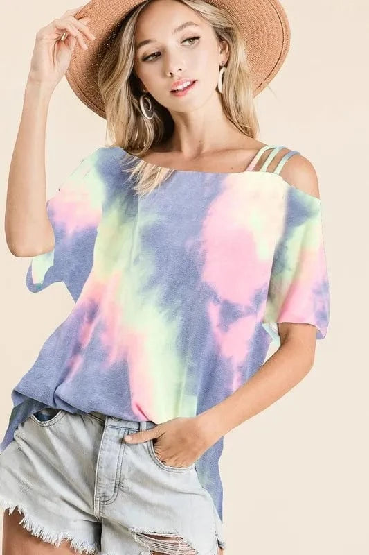 The802Gypsy-GypsyUSA Tops/T-shirts ❤️GYPSY - Tie Dye French Terry One Shoulder Top by BiBi