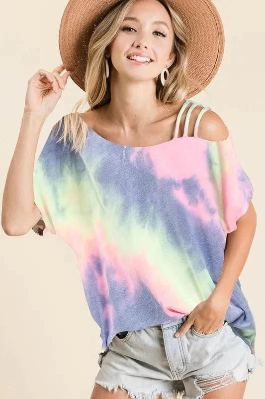 The802Gypsy-GypsyUSA Tops/T-shirts ❤️GYPSY - Tie Dye French Terry One Shoulder Top by BiBi