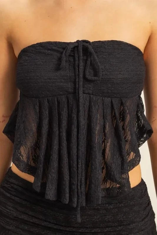 The802Gypsy-GypsyUSA Tops/Tank Tops ❤️GYPSY - Lace Bustier Flowy Tube Top by HYFVE