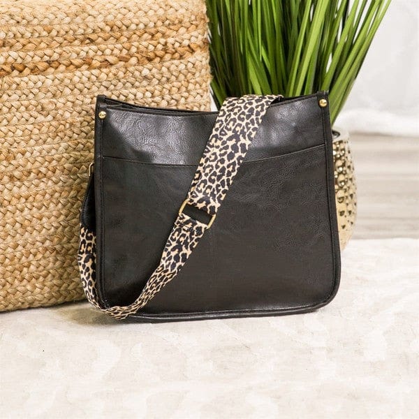 The802Gypsy Handbags Black / 1 ❤️GYPSY FOX-Vegan-Dani & Em-Leopard Strap Cross Body Bag