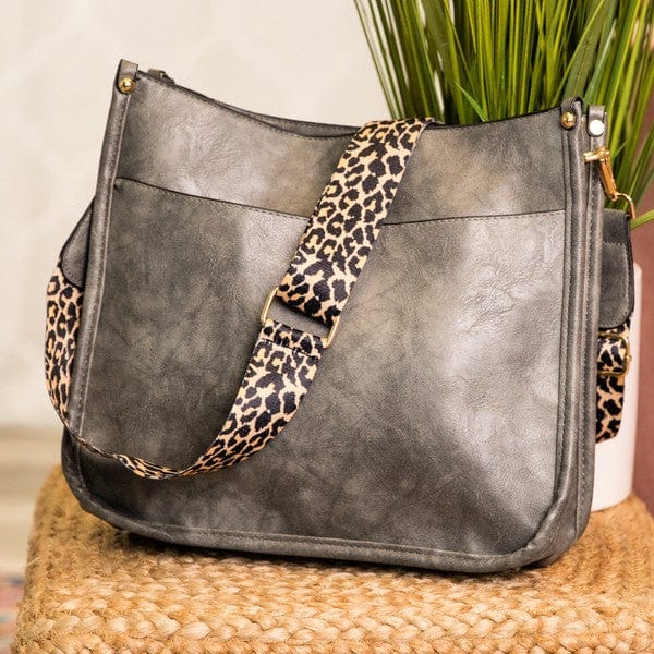 The802Gypsy Handbags Gray / 1 ❤️GYPSY FOX-Vegan-Dani & Em-Leopard Strap Cross Body Bag