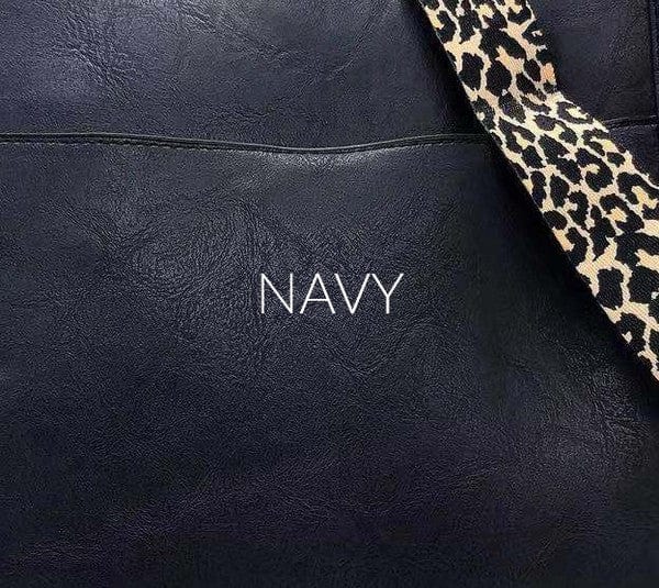 The802Gypsy Handbags Navy Blue / 1 ❤️GYPSY FOX-Vegan-Dani & Em-Leopard Strap Cross Body Bag