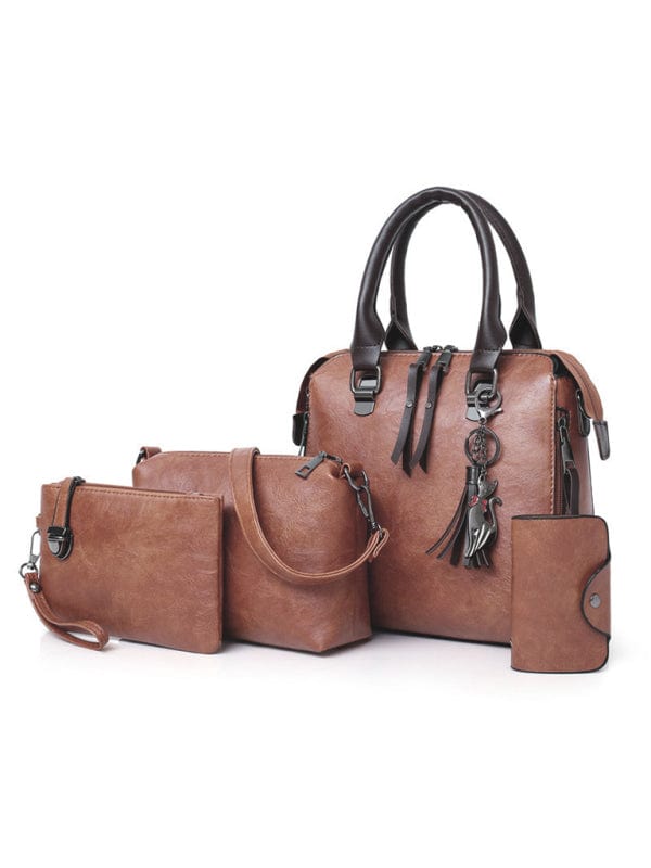 The802Gypsy Handbags, Wallets & Cases Brown / F GYPSY GIRL-Messenger Bag Four-Piece Retro Set