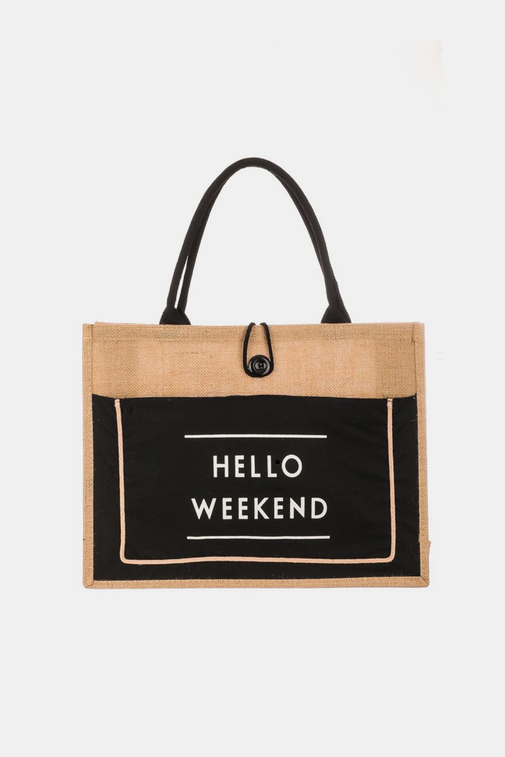 The802Gypsy Handbags, Wallets & Cases ❤️GYPSY-Fame-Hello Weekend Burlap Tote Bag