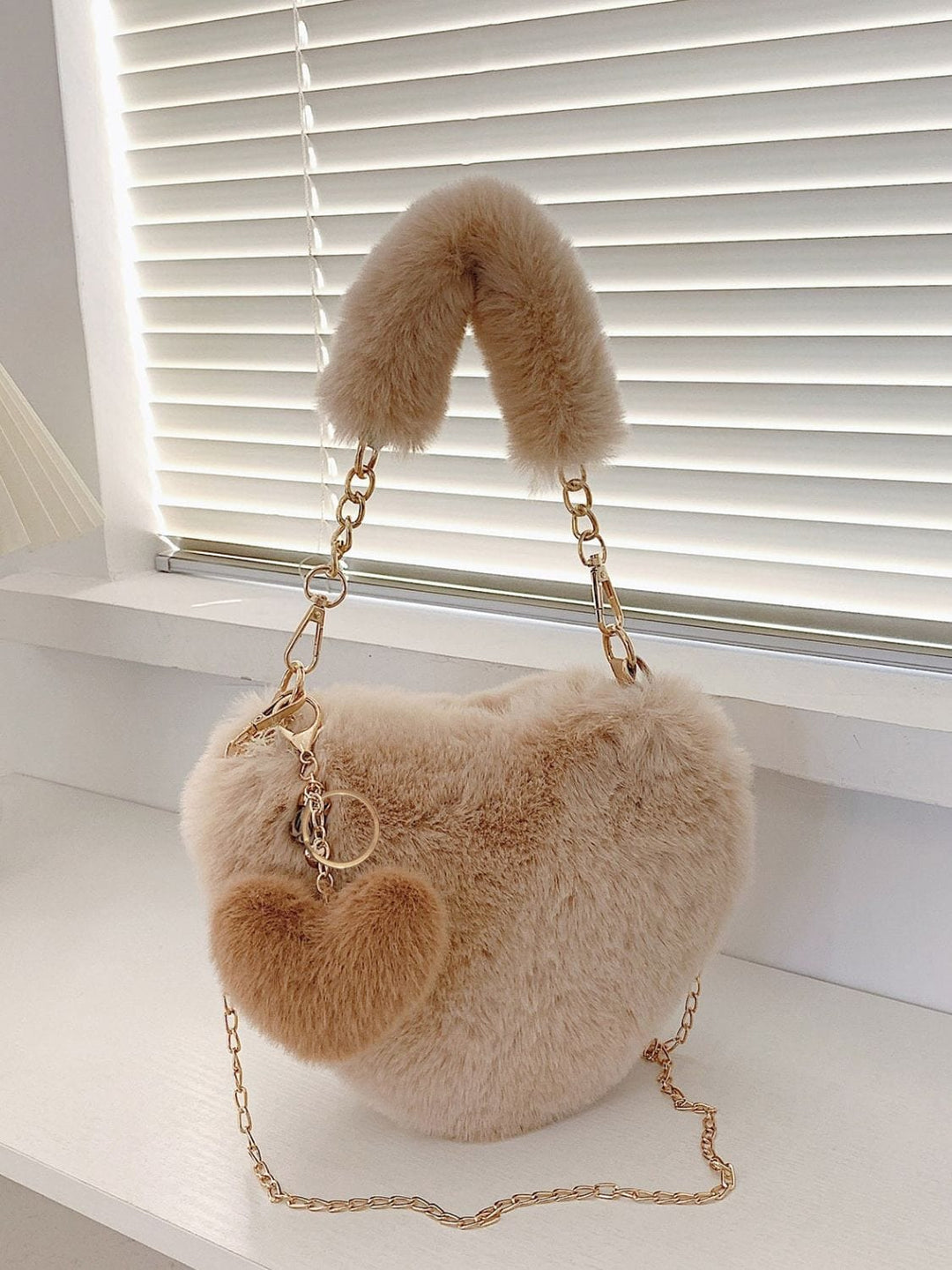 The802Gypsy Handbags, Wallets & Cases GYPSY-Heart Shape Faux Fur Handbag