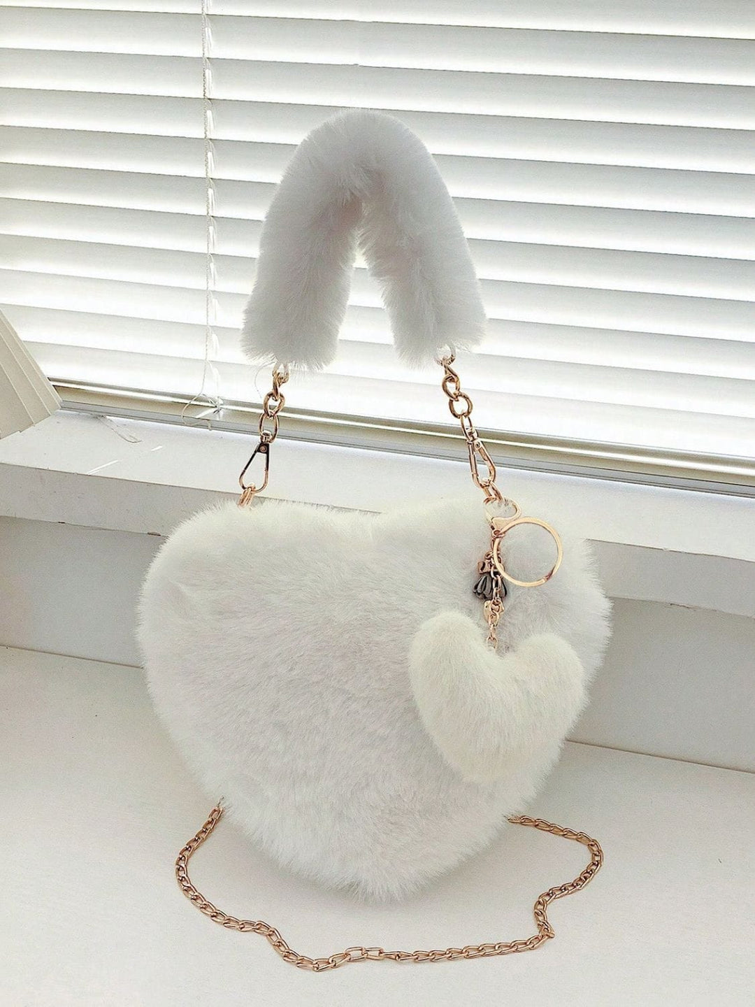 The802Gypsy Handbags, Wallets & Cases GYPSY-Heart Shape Faux Fur Handbag