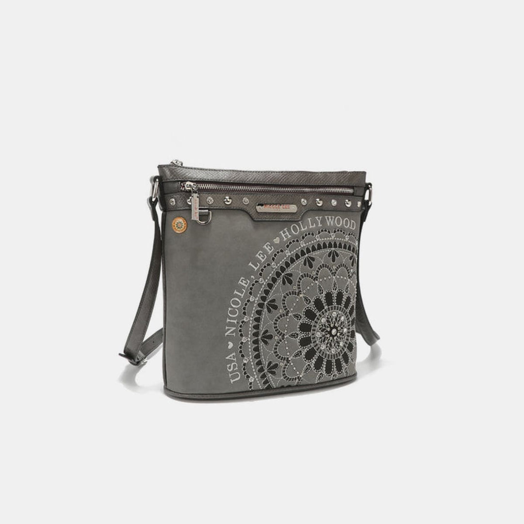 the802gypsy Handbags, Wallets & Cases ❤️GYPSY-Nicole Lee USA-Metallic Stitching Embroidery Inlaid Rhinestone Crossbody Bag