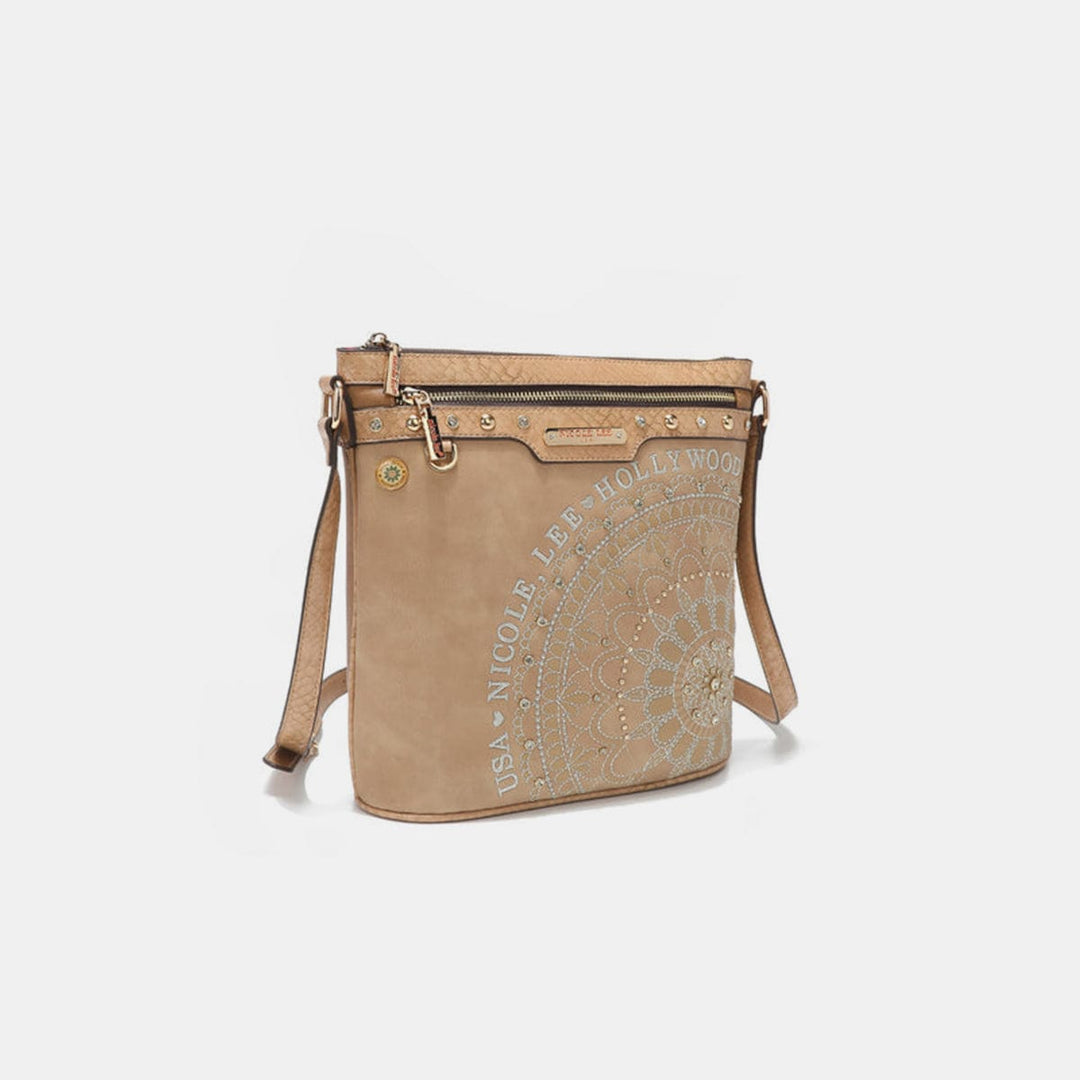 the802gypsy Handbags, Wallets & Cases ❤️GYPSY-Nicole Lee USA-Metallic Stitching Embroidery Inlaid Rhinestone Crossbody Bag