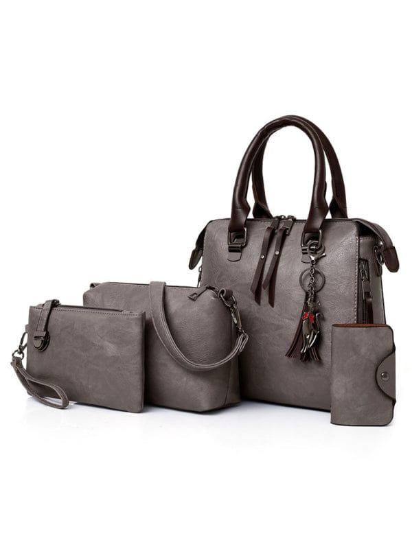 The802Gypsy Handbags, Wallets & Cases Misty grey / F GYPSY GIRL-Messenger Bag Four-Piece Retro Set