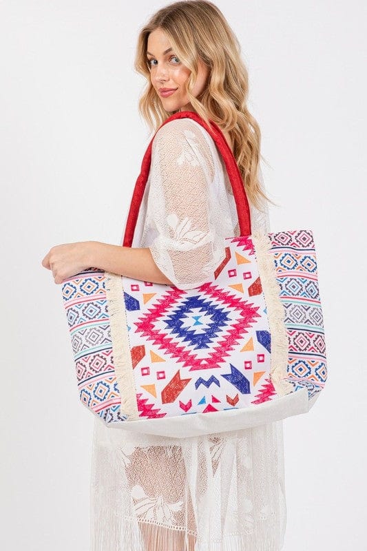 The802Gypsy Handbags, Wallets & Cases MULTI / OS ❤️GYPSY FOX-CCO ACCESSORIES-Abstract Pattern Tote Bag