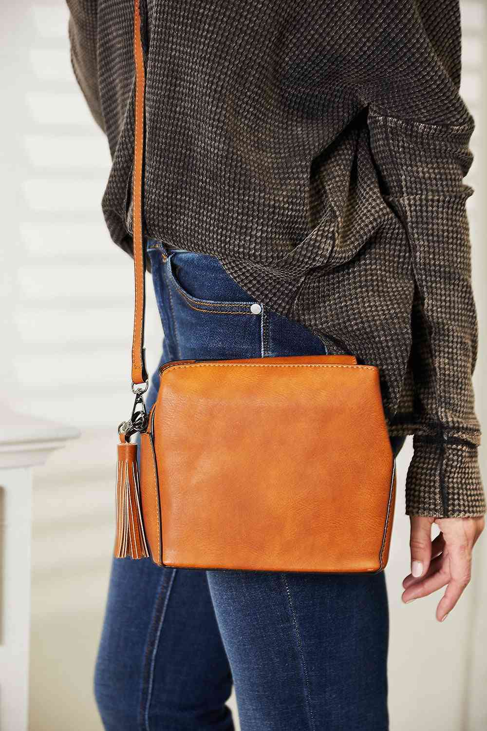 The802Gypsy Handbags, Wallets & Cases Ochre / One Size GYPSY-SHOMICO- Crossbody Bag with Tassel