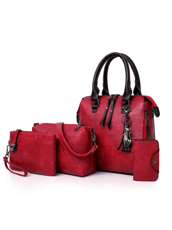 The802Gypsy Handbags, Wallets & Cases Red / F GYPSY GIRL-Messenger Bag Four-Piece Retro Set