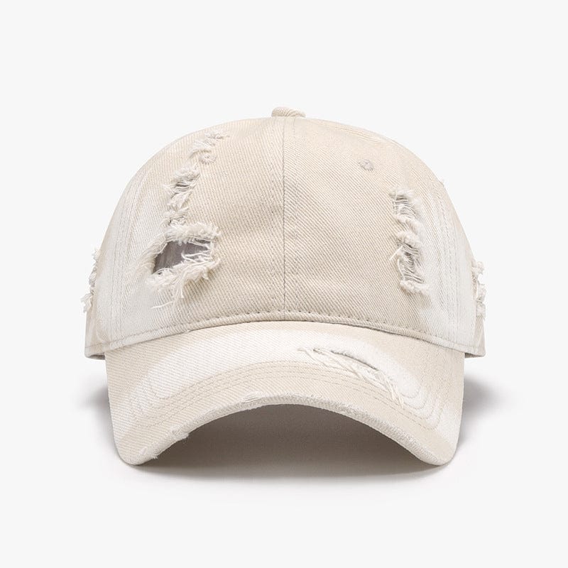 The802Gypsy hats Ivory / One Size GYPSY-Distressed Adjustable Cotton Baseball Cap