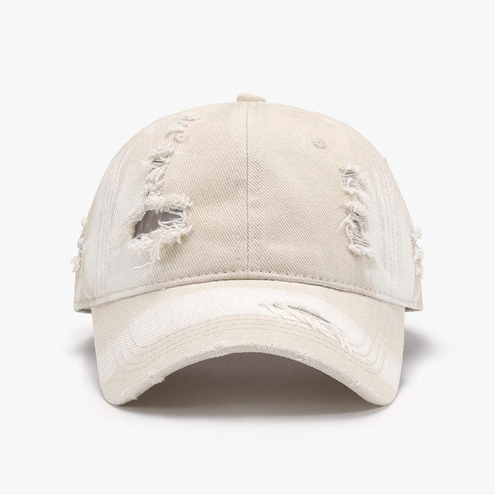 The802Gypsy hats Ivory / One Size GYPSY-Distressed Adjustable Cotton Baseball Cap