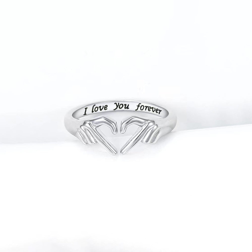 The802Gypsy jewelry GYPSY-Hand Heart Shape 925 Sterling Silver Open Ring