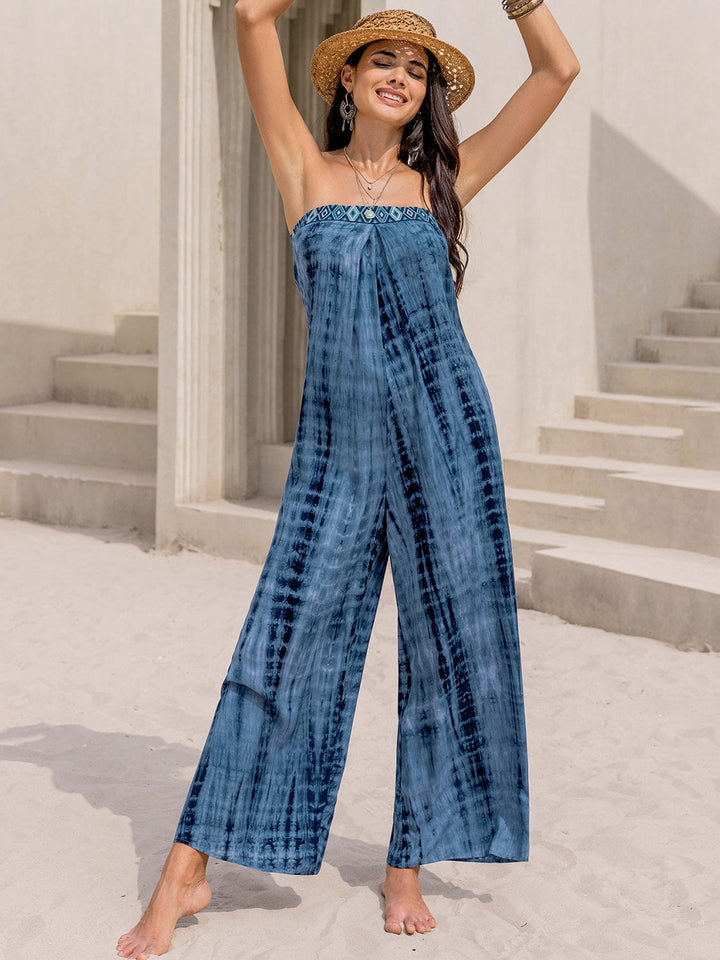 The802Gypsy Jumpsuits & Rompers Blue / S GYPSY-Beach Wide Leg Jumpsuit