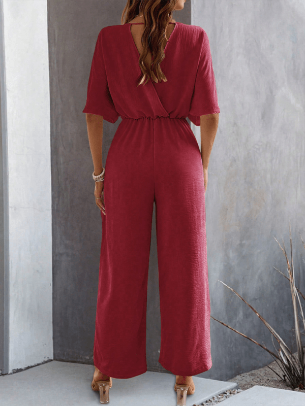 The802Gypsy Jumpsuits & Rompers GYPSY GIRL-Short-Sleeved  Wide-Leg Jumpsuit