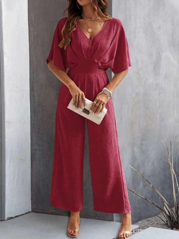 The802Gypsy Jumpsuits & Rompers GYPSY GIRL-Short-Sleeved  Wide-Leg Jumpsuit