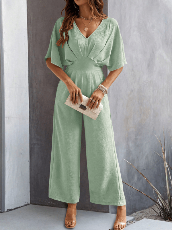 The802Gypsy Jumpsuits & Rompers GYPSY GIRL-Short-Sleeved  Wide-Leg Jumpsuit