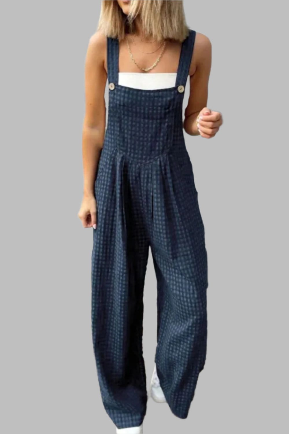 The802Gypsy Jumpsuits & Rompers GYPSY-Plaid Wide Strap Wide Leg Overalls