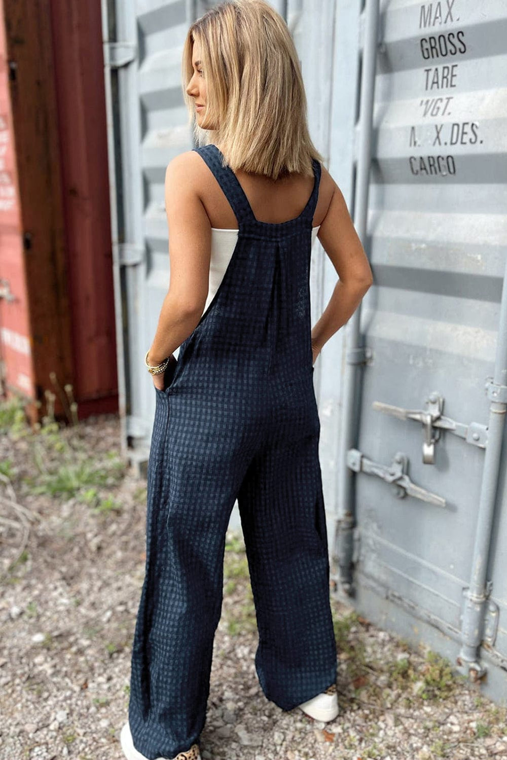 The802Gypsy Jumpsuits & Rompers GYPSY-Plaid Wide Strap Wide Leg Overalls