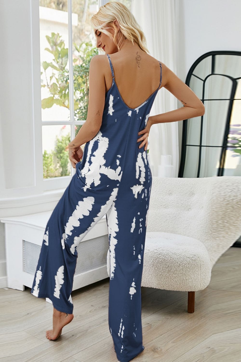 The802Gypsy Jumpsuits & Rompers GYPSY-Tie-Dye Spaghetti Strap Jumpsuit with Pockets