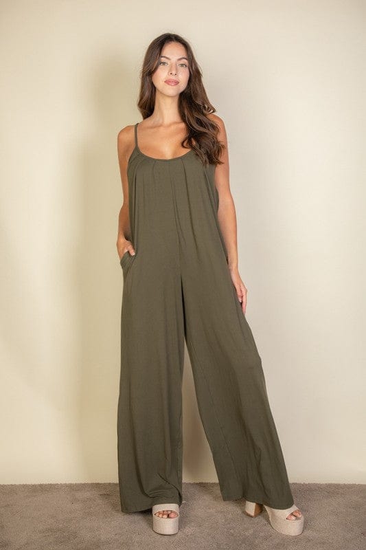 The802Gypsy Jumpsuits & Rompers Olive Green / S ❤️GYPSY FOX-Capella-Spaghetti Strap Jumpsuit