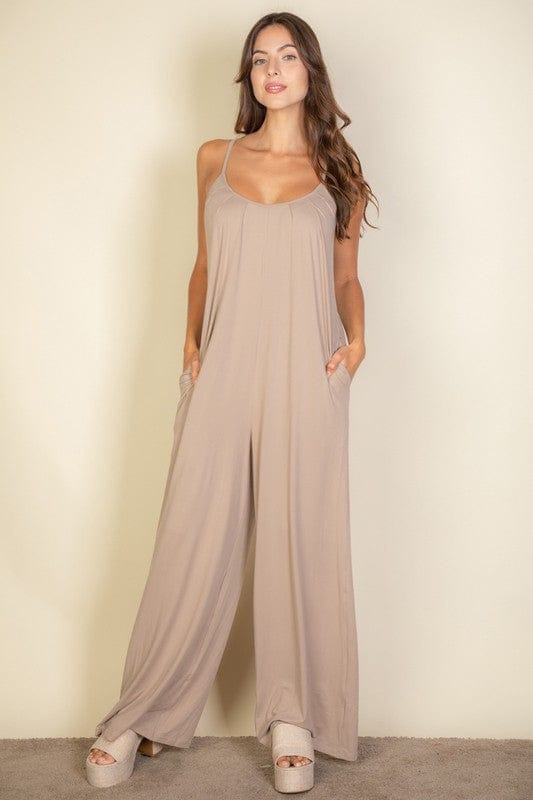 The802Gypsy Jumpsuits & Rompers Taupe Tan / S ❤️GYPSY FOX-Capella-Spaghetti Strap Jumpsuit