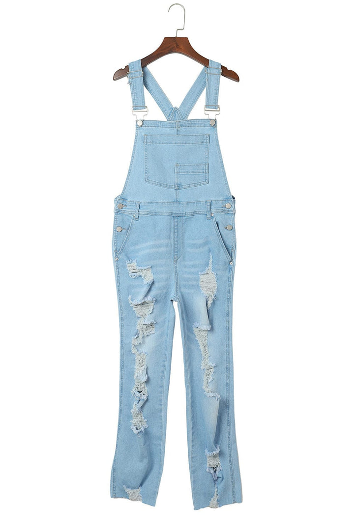 The802Gypsy  Jumpsuits & Rompers TRAVELING GYPSY-r Distressed Denim Overalls