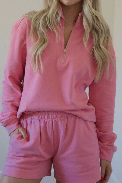 The802Gypsy Loungewear Carnation Pink / S GYPSY-Sweatshirt and Shorts Casual Set