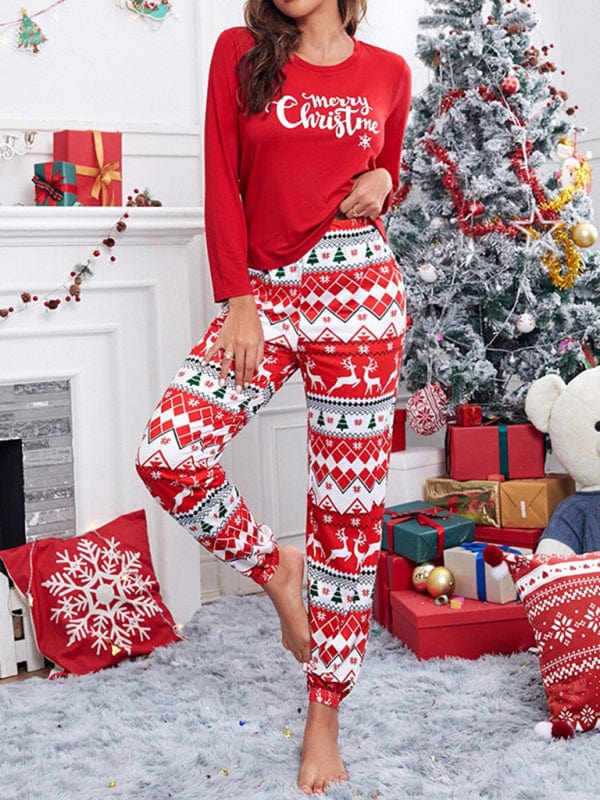 The802Gypsy Loungewear & Sleepwear/Loungewear Pattern1 Red / S GYPSY GIRL-Reindeer Print Pajama Set