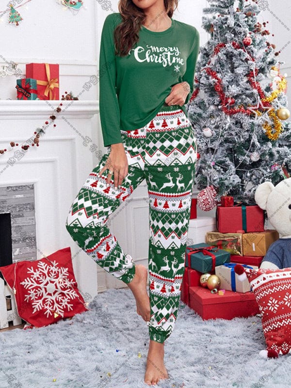 The802Gypsy Loungewear & Sleepwear/Loungewear Pattern3 Green / S GYPSY GIRL-Reindeer Print Pajama Set