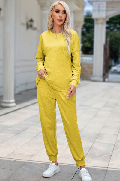 The802Gypsy Loungewear True Yellow / S GYPSY-Top and Drawstring Pants Lounge Set