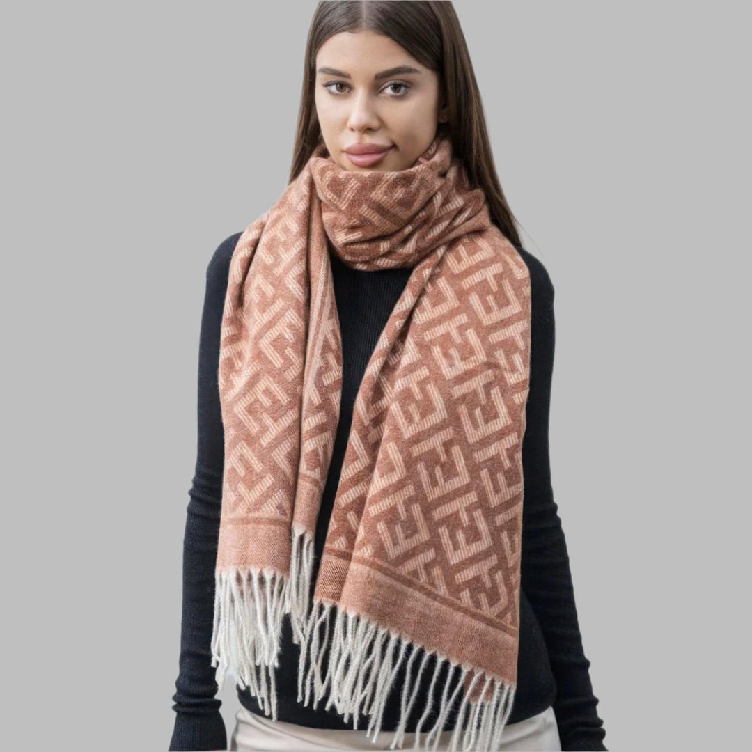 The802Gypsy Maze pattern blanket scarf with tassel