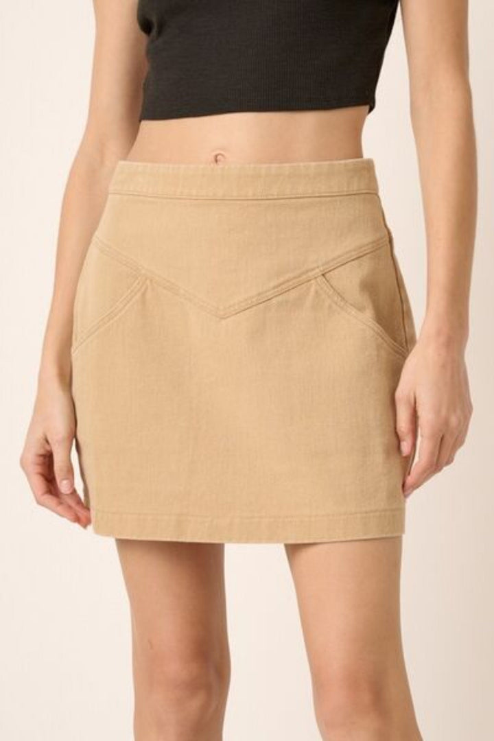 The802Gypsy mini skirt GYPSY-Zipper Back Twill Mini Skirt