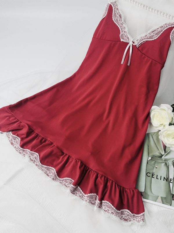 The802Gypsy nightgown GYPSY GIRL-Christmas Sexy Halter Deep V Lace Nightgown