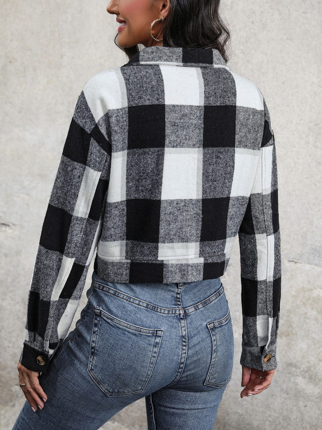 The802Gypsy Outerwear/Coats GYPSY-Plaid Button Up Cropped Jacket