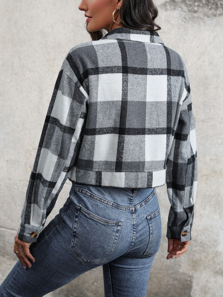 The802Gypsy Outerwear/Coats GYPSY-Plaid Button Up Cropped Jacket