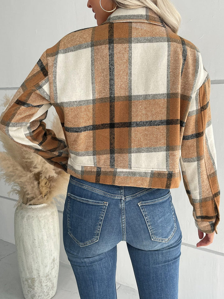 The802Gypsy Outerwear/Coats GYPSY-Plaid Button Up Cropped Jacket