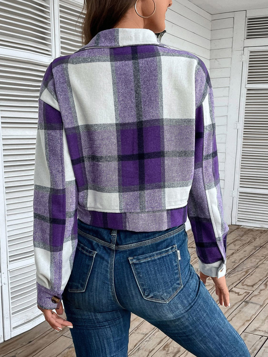 The802Gypsy Outerwear/Coats GYPSY-Plaid Button Up Cropped Jacket