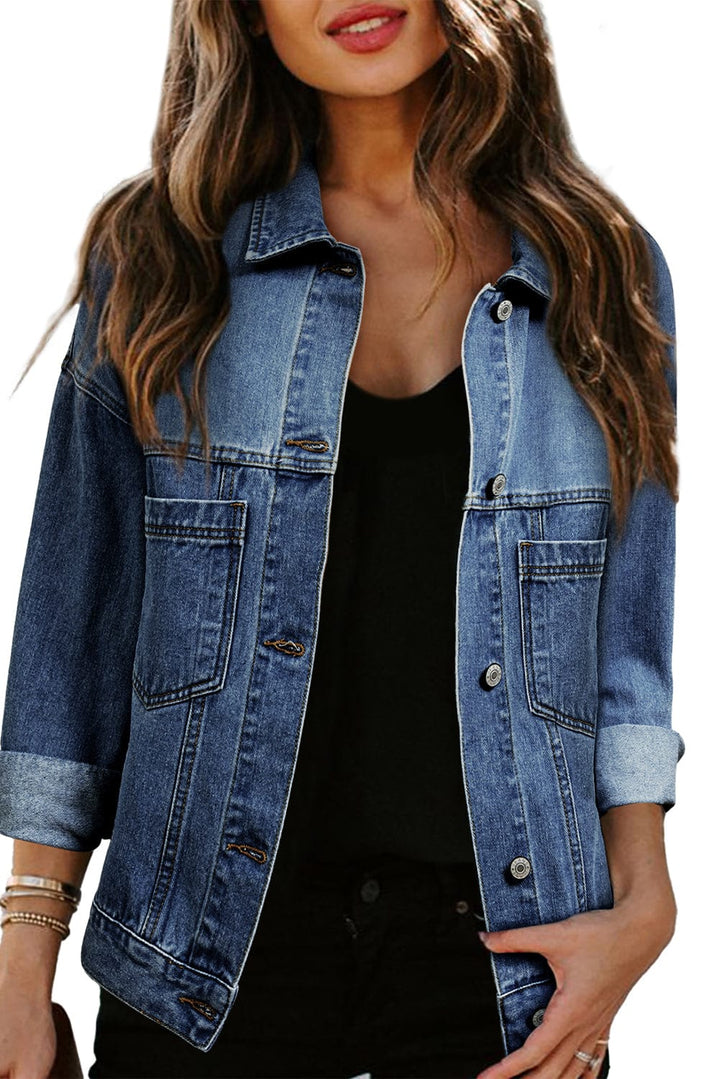 The802Gypsy  Outerwear/Denim jackets TRAVELING GYPSY-Washed Oversize Pocketed Denim Jacket ⏹️