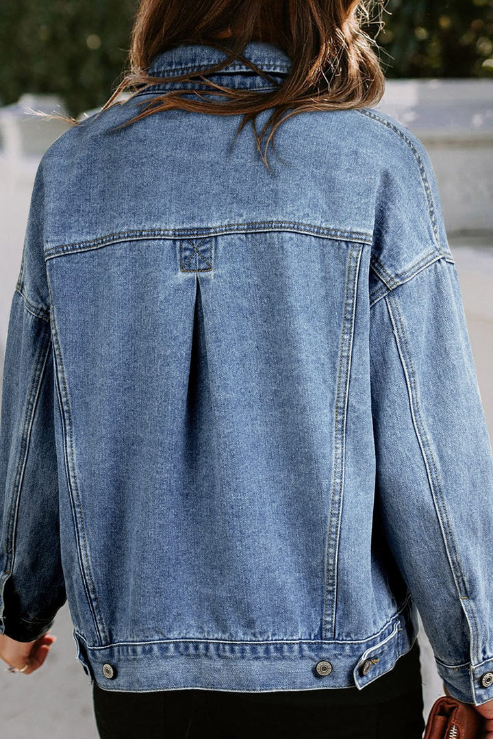 The802Gypsy  Outerwear/Denim jackets TRAVELING GYPSY-Washed Oversize Pocketed Denim Jacket ⏹️