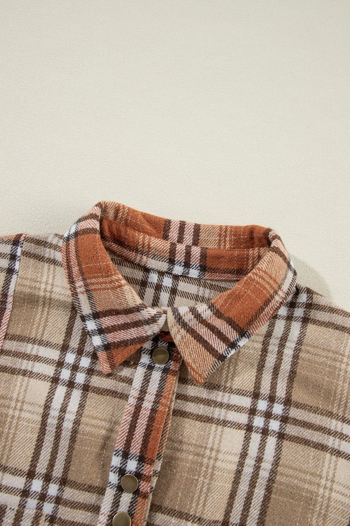 The802Gypsy  Outerwear/Plaid Shackets TRAVELING GYPSY-Khaki Plaid Shacket ⏹️