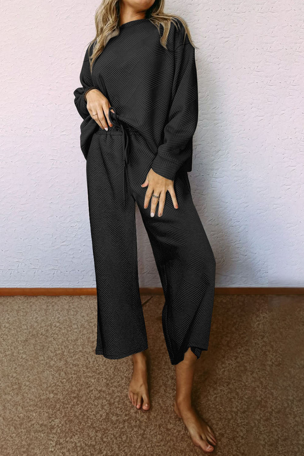 The802Gypsy  outfit sets Black / S / 95%Polyester+5%Elastane TRAVELING GYPSY-Ultra Loose Casual Set