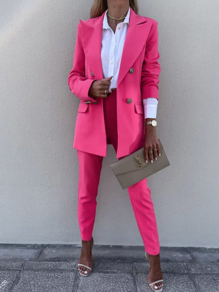 The802Gypsy outfit sets Hot Pink / S GYPSY-Matching Long Sleeve Blazer and Pants Set